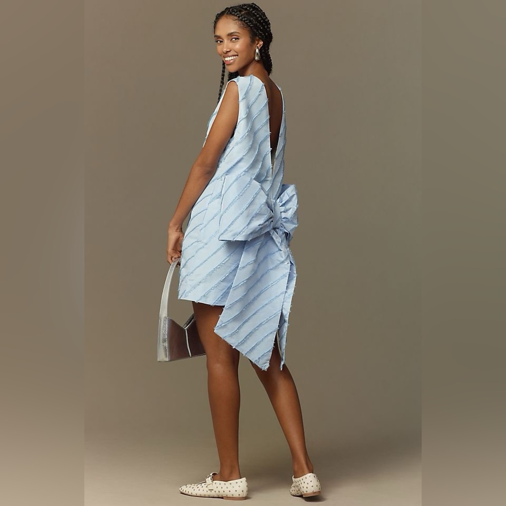 Anthropologie Stella Nova Sleeveless Bow-Back Mini Dress Sz 2 NWT